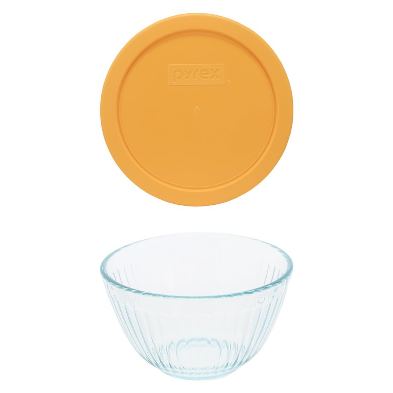 Pyrex 7401 3-Cup Sculpted Glass Mixing Bowl & 7401-PC 3