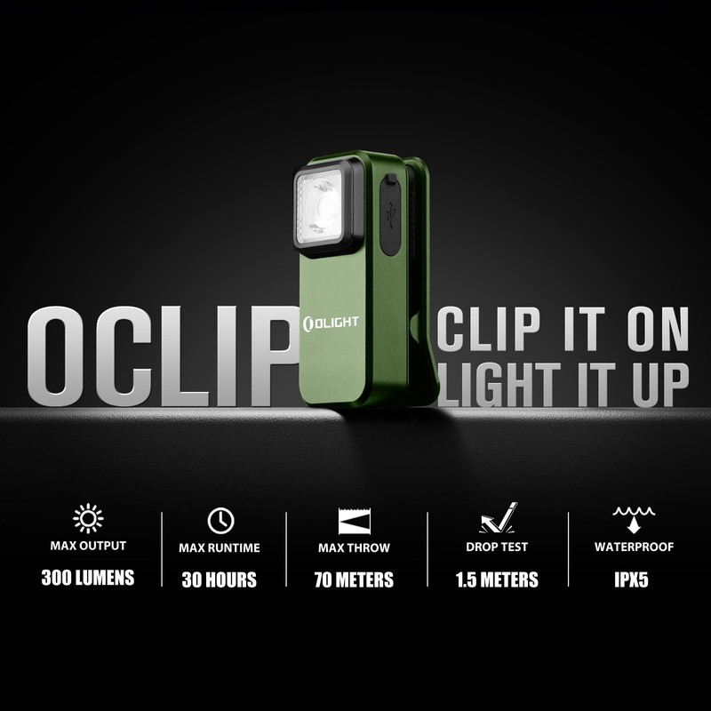 OLIGHT Oclip EDC Clip-on Light Magnetically Attach Torch Max 300