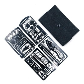 Namvo Survival Card, Multi-Tool Card, 4-Piece Handmade Stainless Steel Survival Tool Fishing Camping Hiking Hunting Emergency Kit with Storage Bag