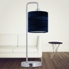 firstchoicelighting Set of 2 Navy Blue Crushed Velvet Table Lamp