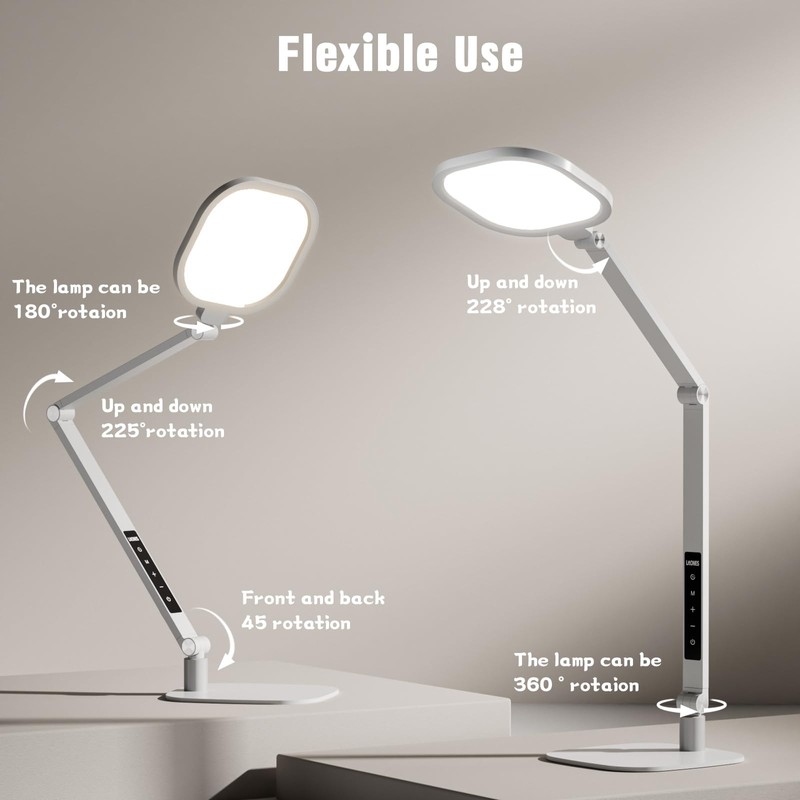 LitONES LED Desk Lamp for Home Office, 15W Desk Light