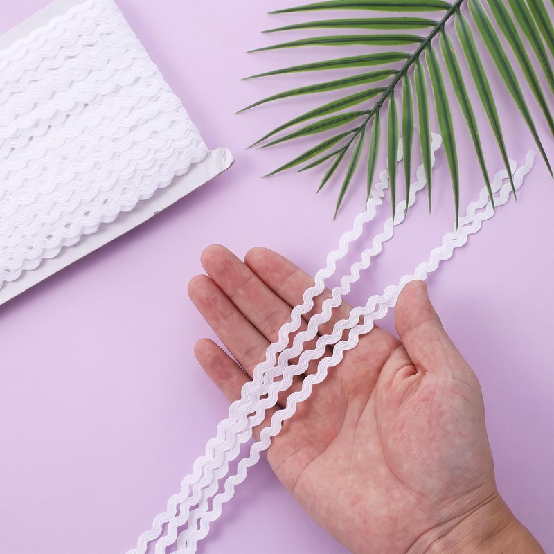 Rick Rack Trim, 5 mm 54 Yards White Wavy Ribbon