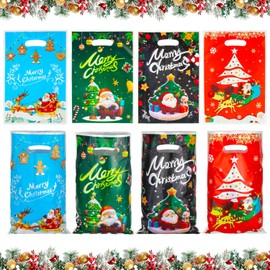 Christmas Party Bags for Kids, Xmas Gift Bags Christmas Goodie Bags Candy Treat Bags with Handle Small Return Gift Bags for Kids Birthday Christmas Party Fillers Bags A4SDLD (B-40PCS)