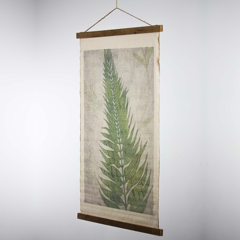American Art Decor Fern Leaf Wall Scroll Tapestry with Rope