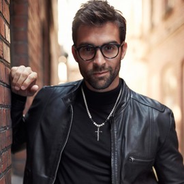 GAVU Christian Jewelry Crucifix Hematite Pearl Necklace Cross Necklace 60cm