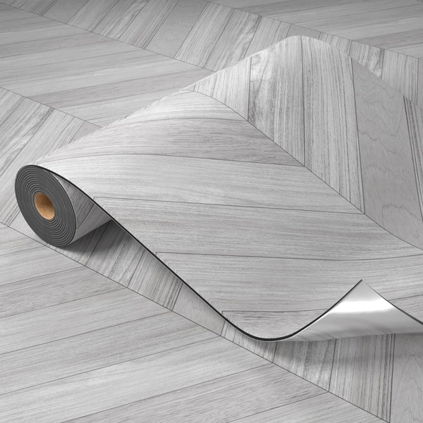 Oxdigi Peel and Stick Herringbone Vinyl Flooring Roll 23"x 393"/64 Sq.Ft, Self Adhesive Vinyl Floor Tiles Wood Plank Flooring Waterproof Wear-Resistant for Any Room, DIY Floor Coverings, Off-White