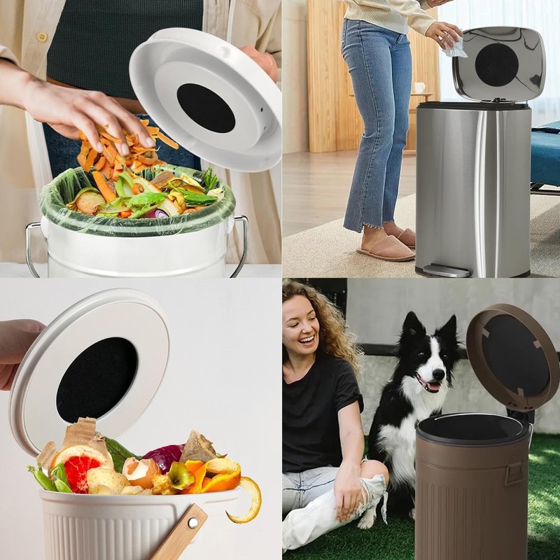6.7 Inch Charcoal Filters for Kitchen Compost Bin, Activated Charcoal