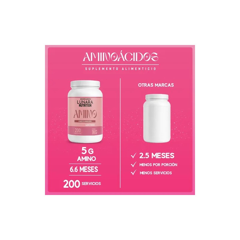 Aminoacidos Lunara Nutrition De 1kg En 200 Servis En Polvo