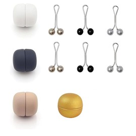 Fokroin Pack of 10 Hijab Magnetic Pins, Hijab Magnetic Pins Set, Round Strong Hijab Pins, Magnetic Buttons without Sewing, Hijab Pins Brooch Magnetic Clip, for Muslim Scarf, Hijab Dress, Cardigan