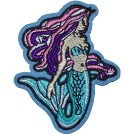 Papapatch Cute Mermaid Beauty Tail Lovely Cartoon Embroidered Applique DIY Sign Badge Sew on Iron on Patch (Iron-Mermaid-Beauty)