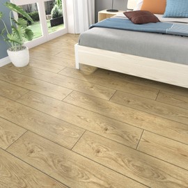 Yullpaper Pavimento PVC Adesivo Effetto Legno Piastrelle Adesive Pavimento Impermeabile Per Bagno Cucina Pavimento Laminato Vintage Parquet Pavimento Adesivo Per Interni Balcone 4 Pezzi, 90 x 15 cm
