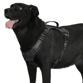 Bolux Tactical Dog Harness for Large Dogs,No Pull Adjustable Pet Dog Harness，Reflective K9 Working Training Easy Control Pet Vest Military Service Dog Harnesses (Black, X-Large (Pack of 1))