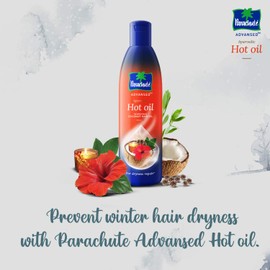 Parachute Advansed Ayurvedic Hot Oil,Warming Coconut Hair Oil,Frizz Free Hair, 400 ml With Free 90 ml