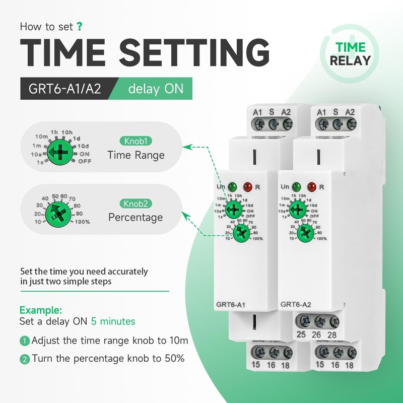 Delay On 10A Timer Relay, 24V Time Relay GRT6 A1
