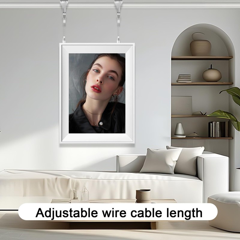 12 Pack Sturdy Picture Rail Hanging System, 6.5ft (2 m)