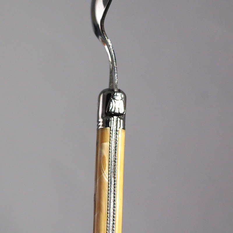 Lagulore ABS Handle, Teaspoon, Made in France, NERON, Blonde Marble