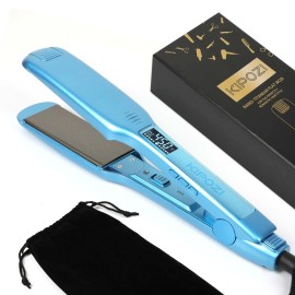KIPOZI Negative Ion Flat Iron Hair Straightener 1.75 inch Titanium Wide Plates