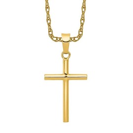 IceCarats 14K Solid Yellow Gold Latin Mexican Holy Cross Necklace Religious Chain Pendant Jesus Christ Charm 27mm x 12.5mm Only
