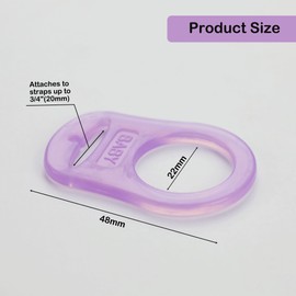 5 Pack Clean Pacifier Clip Silicone Adapter Holder Rings for Pacifier (Food Grade, Purple)