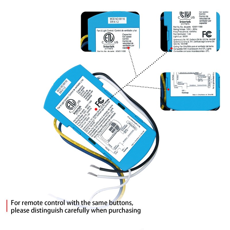 Replacement Ceiling Fan Remote Control Receiver for Hunter Ceiling Fan