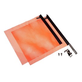 Mytee Products EZ Mount Warning Flag Red 18" x 18" Mesh Safety Flag DOT Compliant | Spring Loaded Quick n Easy Disconnect - 2 Pack