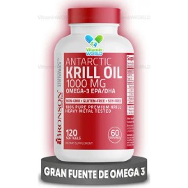 Bronson Aceite Krill Antártico 1000mg Omega-3 Epa Dha 120 Sg Sabor Sin Sabor