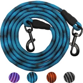 MayPaw 8FT/10FT Dog Tie Out/Check Cord, Heavy Duty Nylon Rope Training Leash 3/8-Inch Thick, Great for Strong Small Medium Large Dogs Indoor or Outdoor Walking, Camping, Hiking, Playing