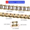 Belleone 520 Gold Motorcycle Chain 114 Links with Chain Breaker,