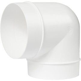 90 Degree 4 Inch / 100mm Plastic Elbow - Bend Connect Ducting Pipe, Duct or Hose - Straight or Flexible - Ventilation Connector Round Joint Tube