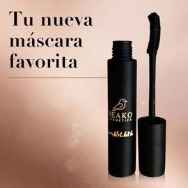 Beako Co. Máscara de Pestañas Waterproof - Volumen, Alargamiento y Definición - Vitamina E - Rímel Larga Duración Negro Intenso - Efecto Pestañas Postizas