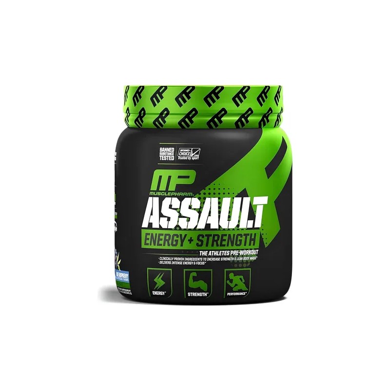 Muscle Pharm Assault Pre-Workout Frambuesa Azul Creatina Pre Entreno 222g