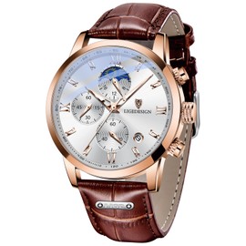 LIGE Mens Waterproof 3ATM Analog Quartz Calendar Watch Luxury Gift for Men Business Fashion Bracelet Silver