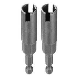 QUARKZMAN H10 Wing Nut Screwdriver 10 mm Metric 6 Point Socket 1/4 Inch Hex Shank Power Deep Slot Wing Nut Drill Bit CR-V Steel Pack of 2