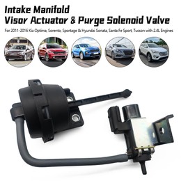 SIIMOO Intake Manifold Visor Actuator Purge Solenoid Valve Fit for Kia Optima Sorento Sportage Hyundai Sonata Santa Fe Sport Tucson 2.4L GDI 2011-2015 Replace 28310-2G700 28310-2G710