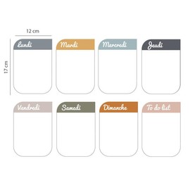 FERFLEX - Magnetic Chalkboard - Weekly Planner - Dry Erase Board - Home Decor - Set of 8 Chalk Boards with Black Dry Erase Marker Included