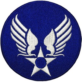 US Air Force Army Military Jacket Vest Star Wings Sew on Iron on Logo Emblem Embroidered Badge Sign Costume Patch - Blue (US-AIR-FORCE-WINGS-BLUE)