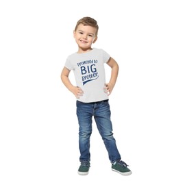 Promoted to Big Brother Bro Sibling Pregnancy Announcement Shirt Toddler 2T in White