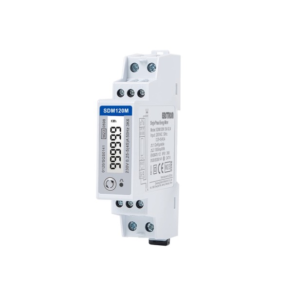 EASTRON SDM120-MODBUS-MID Electricity Usage Meter - Single Phase - Modbus RS485 RTU - 45A kWh Mains, Din Rail Smart Meter Energy Monitor, 2 Pulse Output Meter & Backlit LCD Display