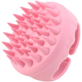 cepillo para polvo de silicona para el piel cabelludo para el cabello, cepillo para polvo de champú para el piel cabelludo, cepillo para polvo exfoliante de limpieza del cabello, para ducha, color rosa