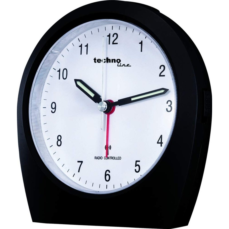 Technoline Funkwecker WT 758 mit Schlummerfunktion und Beleuchtung, Schwarz