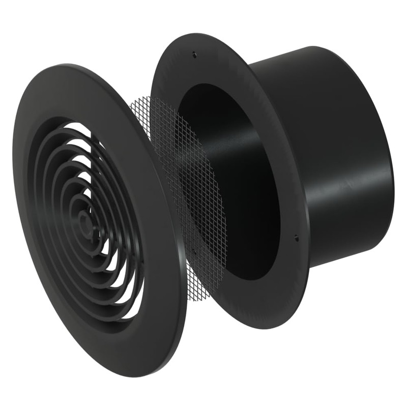Awenta 4" Inch Black Round Ceiling Vent Cover - Plastic