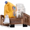 GBtroo Wall-Mountable Laundry Detergent Organizer, Light Brown Wooden Detergent Holder,
