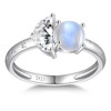 ETERMBOL Celestial Sun and Moon Ring Moonstone Ring for Women