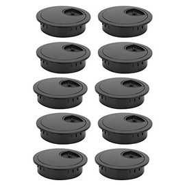 10 piezas de 2,3 pulgadas de organizador de cables escritorio, Cable de escritorio de plástico ABS negro Agujero de cable Cable Ojal para la organización de puertos de orificios para cables