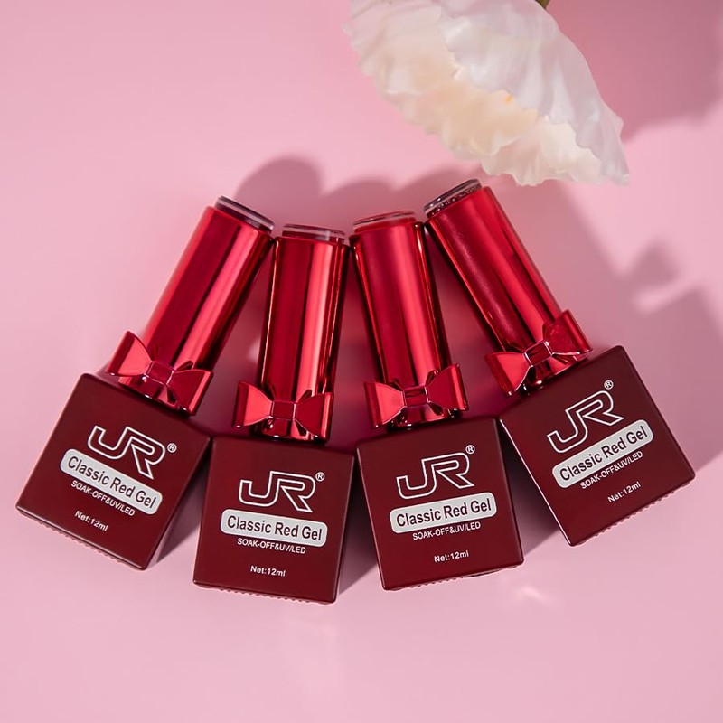 JR 12pcs 12ml Gel Polish Red Series Includes Cat Eye