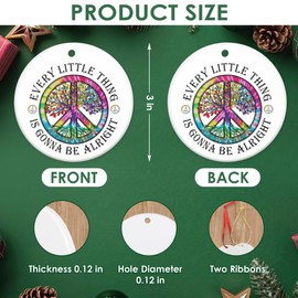 2023 Christmas Ornaments, Inspirational Hippie Decor Gifts for Women- Boho Christmas Tree Decorations, Peace Gifts for Woman, Mom, Coworkers, Teachers - Christmas Decorations Ceramic Ornament