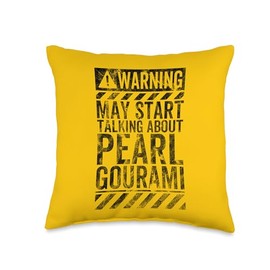 Funny Warning Sign May Start Talking About Pearl Gourami Throw Pillow