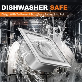 Aplancee 4-Pack Stainless Steel Hotel Pans with Lids,1/6 Size x 2.5 Inch Deep,Commercial Food Steam Table Pan Dishwasher Safe,Durable Metal Catering Trays with Lid for Buffet,Salad &Restaurant,Cooking