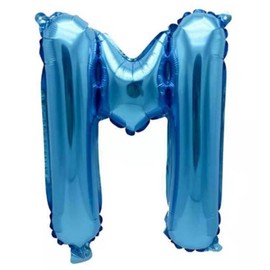 16-Inch Foil Letter Balloons, Blue Alphabet A-Z, Individual Characters (M)