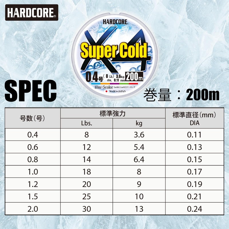 DUEL HARDCORE Super Cold X4 Fishing Line [Line Fishing Equipment,